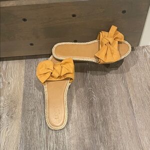 LOFT Women's Mustard Bow Espadrille Slides